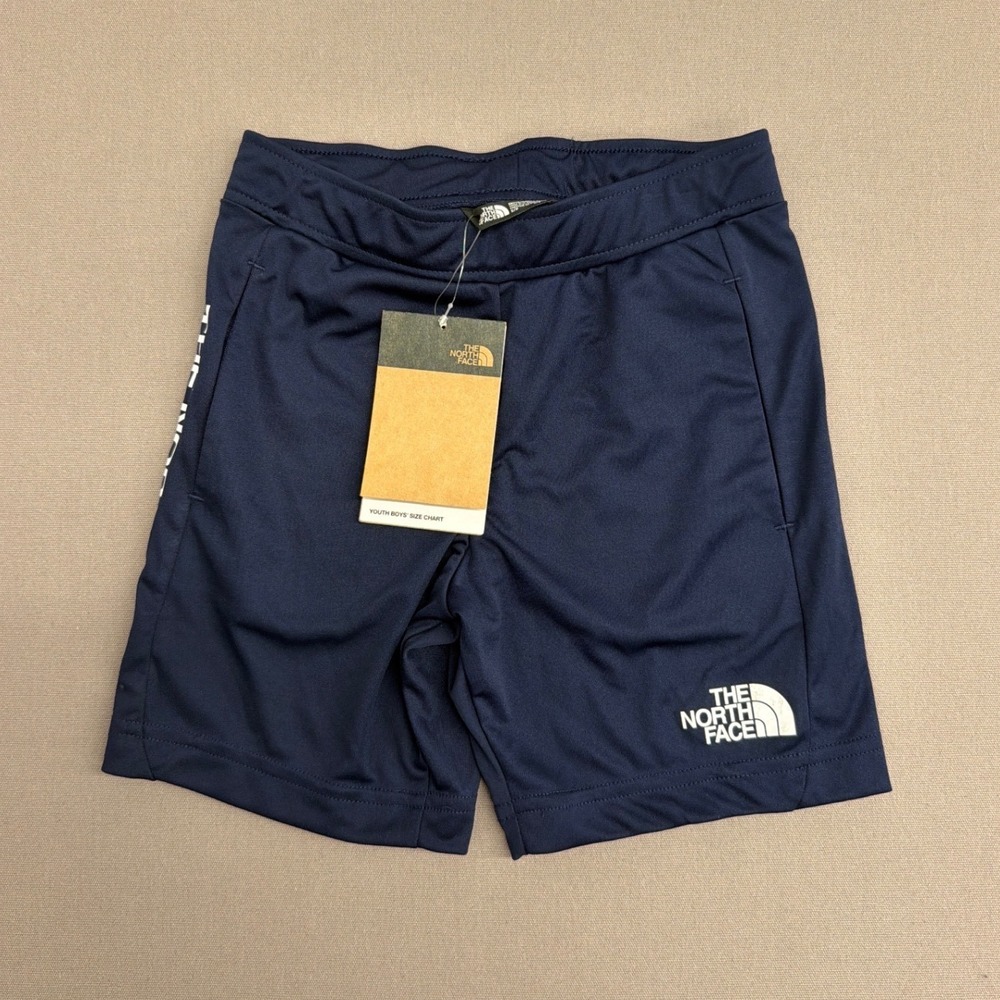 The North Face Boys Never Stop Knit Shorts Navy Blue NF0A7QNT Size Small S 7/8